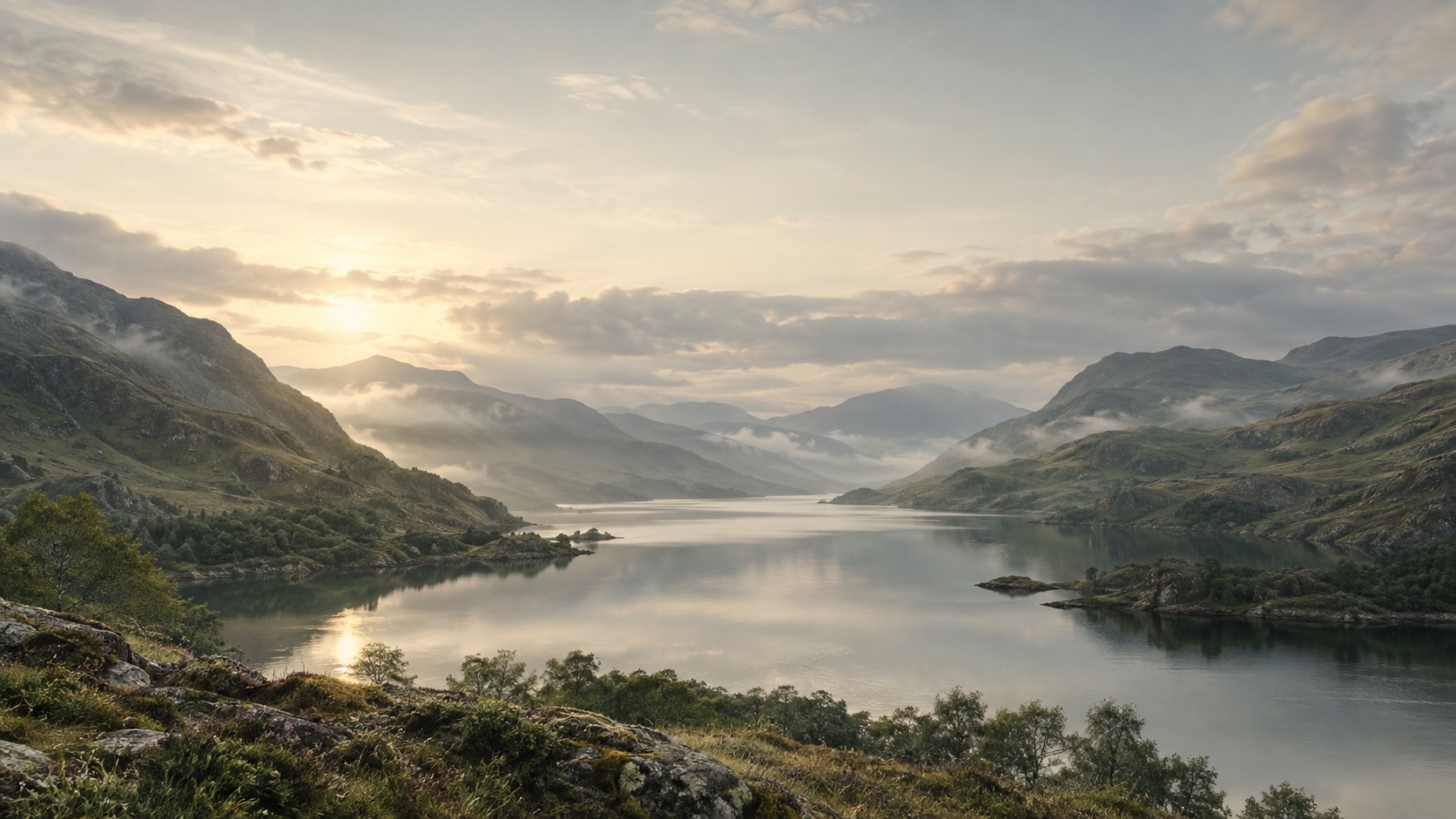 A Highland loch at dawn